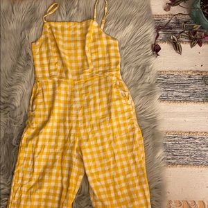 Yellow gingham jumpsuit